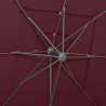 Sombrilla de 4 niveles con poste de aluminio burdeos 250x250 cm 2