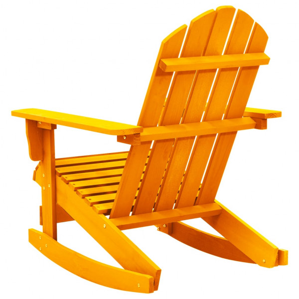 Cadeira Adirondack de baloiçar p/ jardim abeto maciço laranja M 4