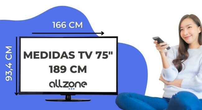Medidas televisores 75 pulgadas￼