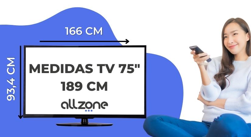 Medidas televisores 75 pulgadas￼
