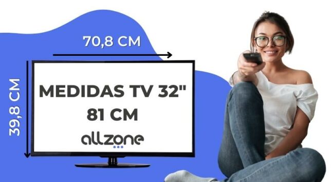 Medidas televisores 32 pulgadas
