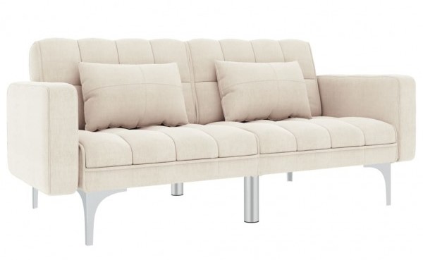 limpieza sofa cama de tela blanco