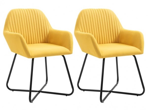 sillas de comedor 2 unidades tela amarillo