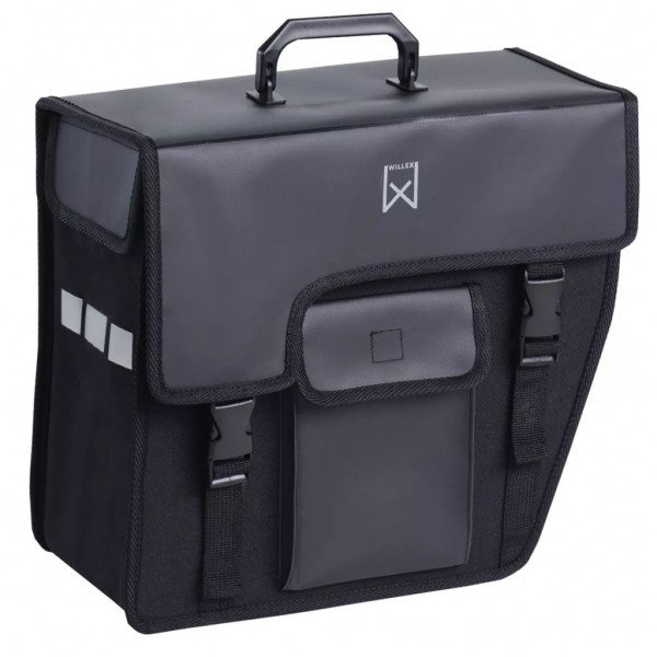 willex alforja para bicicleta 17 l negra inclinada a la derecha 10240