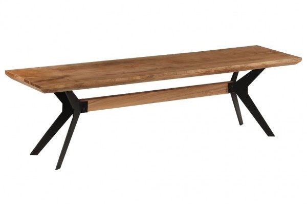 BANCO DE COMEDOR MADERA DE ACACIA MACIZA Y ACERO 160X40X45 CM