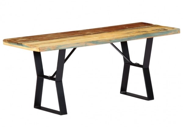 BANCO DE MADERA MACIZA RECICLADA 110 CM