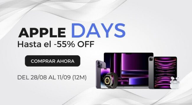 ¡Los esperados Apple Days llegan a AllZone con descuentos del 55%! ¡Los esperados Apple Days llegan a AllZone con descuentos del 55%!