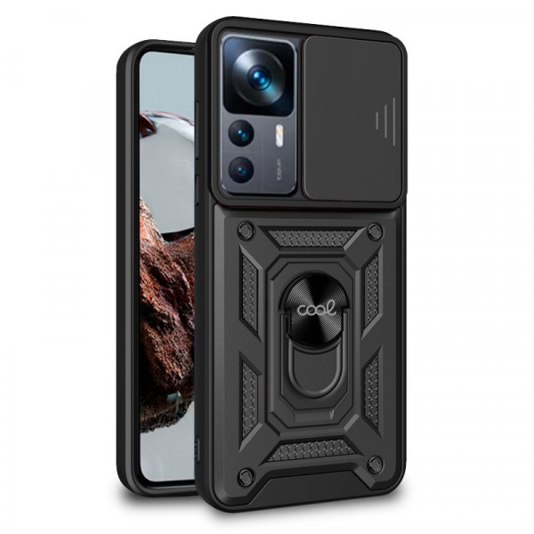 Funda Cool para Móviles XIaomi 12T y 12T Pro Hard Ring de color negro.