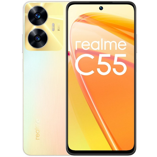 Móvil Realme C55 Dual de color oro.